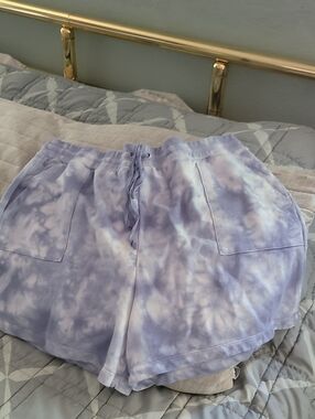 Vince Camuto Blue/white Tie-Dye Athletic Lounge Shorts